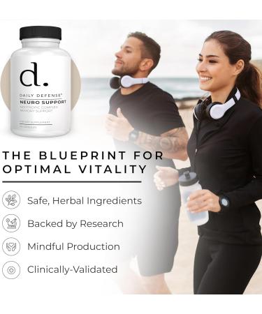 Daily Defense Nootropics Brain Support Supplement - 30 Capsules - Focus & Memory Supplement for Brain with Bacopa Monnieri Huperzia Serrata St. John's Wort & Ginkgo Biloba - Neuro Support - Buy Online on GoSupps.com