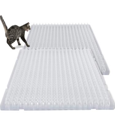 12 Pieces 16 x 13 Inches Cat Repellent Outdoor Scat Mat Cats Dogs Plastic Mats with Spikes Clear Spiked Deterrent Pet Mat for Outdoor Garden Window Sofa, 18.3 Square Feet