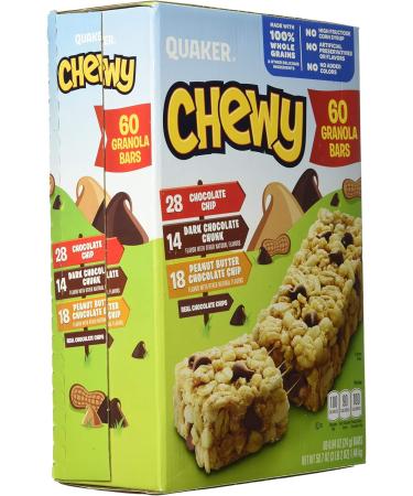 Quaker Chewy Granola Bars Variety Pack 60 Count 0.84 Oz Net Wt 50.7 oz bars 50.7 ounces (717581) - Buy Online on GoSupps.com