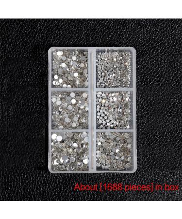 FEIlei 6 Grids Box Set Flat Back Rhinestones and Small Round Diamond Combination for DIY Nail Art Accessories Crystals - Buy Online on GoSupps.com