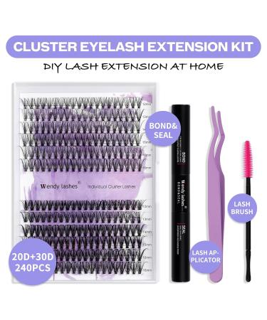 DIY Lash Extensions Set - Cluster Lashes & Eyelash Bond & Seal Kit (20D & 30D C Curl 12-16mm) | At-Home Eyelash Extensions - Buy Online on GoSupps.com