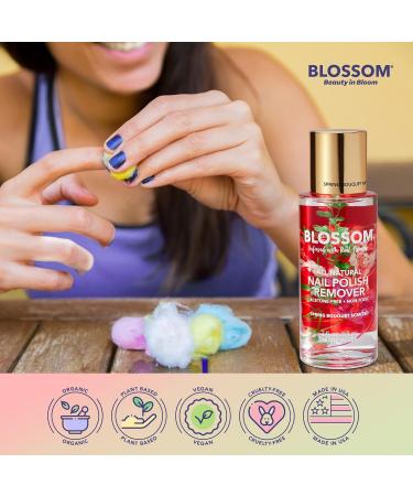 Blossom All Natural Vegan Nail Polish Remover - Scented Flower Infused Acetone Free Organic & Cruelty Free - 2 fl. oz. Made in USA - Buy Online on GoSupps.com