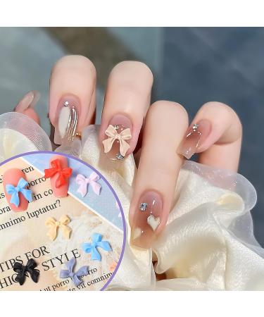 100PCS 3D Bow Nail Charms | Multicolor Acrylic Rhinestones for DIY Nail Art | Cute Decorations for Women & Girls - Buy Online on GoSupps.com