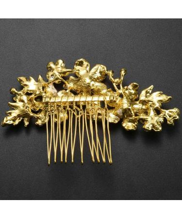 shanpu 3X Wedding Bridal Hair Combs Vintage Imitation Crystal Hairpins Prom Jewelry Gold Silver Flower Pattern Women Gold - Buy Online on GoSupps.com