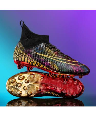 WEJIESS Men's Soccer Shoes: Gold-Soled Spikes Football Boots - Size 10.5 Black - Buy Online on GoSupps.com