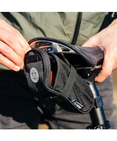 AGU Performance DWR Saddlebag - 0.7L Water-Repellent Bicycle Bag in Black | Reflective & Eco-Friendly 100% Recycled Polyester - Buy Online on GoSupps.com