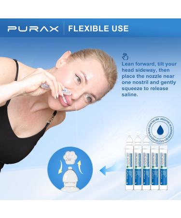 PURAX 0.9% Saline Solution Saline Solution for Nasal Rinse Normal Saline for Nose Nasal Cleanse for Kids Babies and Adults 300ml/10.14 fl oz - Buy Online on GoSupps.com