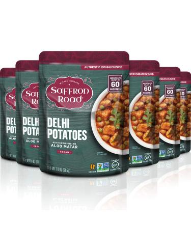 Saffron Road Delhi Potatoes Meal Pouch - Vegan, Gluten Free, Non-GMO, Halal, Kosher 10 Ounce (Pack of 6)