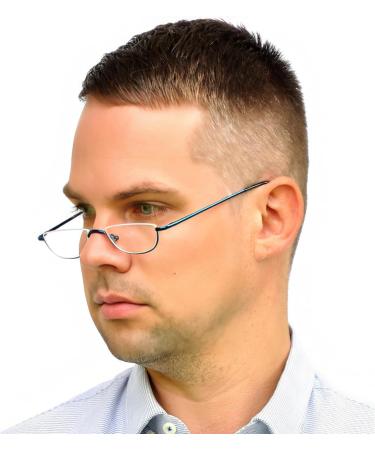 Shop Mini Half Round Metal Reading Glasses - 2.5 Diopters Stainless Steel Spring Hinge for Men & Women | International Shipping Available - Buy Online on GoSupps.com