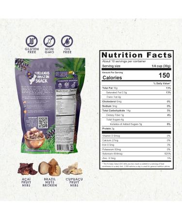 True Organic Brazil Nuts Roasted A ai Fruit Nibs Premium Snack Mix - 10 OZ | Floresta em P - Buy Online on GoSupps.com