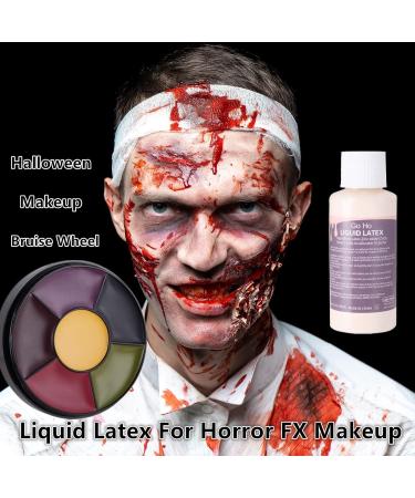 Go Ho Liquid Latex Bruise Colour Wheel & Fake Blood Kit for Halloween SFX Makeup - Includes Stage Blood, Gel & Sponges - Buy Online on GoSupps.com