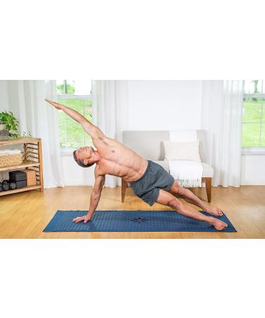 Non-Slip Hot Yoga Towel - Unique Two-Sided Design, Absorbent Microfiber, Dark Blue - Buy Online on GoSupps.com
