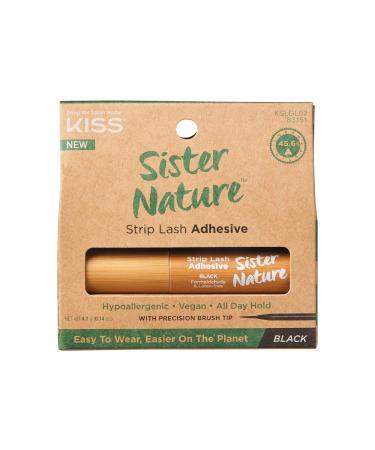 KISS Sister Nature Lash Glue Strip Lash Adhesive Black Includes 1 Lash Adhesive Long Lasting Wear Can Be Used with Strip Lashes and Lash Clusters