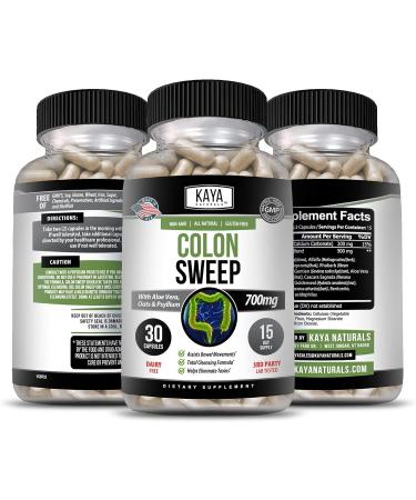 Kaya Naturals Colon Sweep | 30-Day Fast-Acting Colon Cleanser Detox for Weight Management with Probiotics, Herbs & Fiber | Supports Healthy Bowel Movements | Non-GMO | 30 Capsules - Buy Online on GoSupps.com