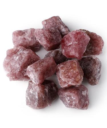 Xiannvxi 2 "Great crystals stones Strawberry quartz 100% natural gemstones water stones premium source of life plus mountain crystal raw stones 4PCs P-Strawberry quartz