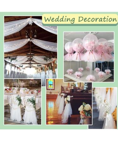 Ableme Deco White Tulle Fabric Roll - 54 Inch x 10 Yards (30 ft) for Wedding Decoration, Tutu Skirt, Gift Wrapping - Soft & Drape - White - Buy Online on GoSupps.com