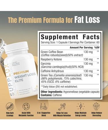 Premium Weight Loss Elite | Supports GLP-1 Pathway Function | Weight Loss Pills for Women Fat Burner for Men | 5 Strategic Backed Ingredients | 3rd Party Tested Supplement - 60 Pills - Buy Online on GoSupps.com