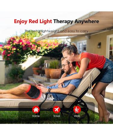 Red & Infrared Light Therapy Device Belt for Muscle & Pain Relief - 660nm Red & 850nm Near Infrared LEDs - Buy Online on GoSupps.com