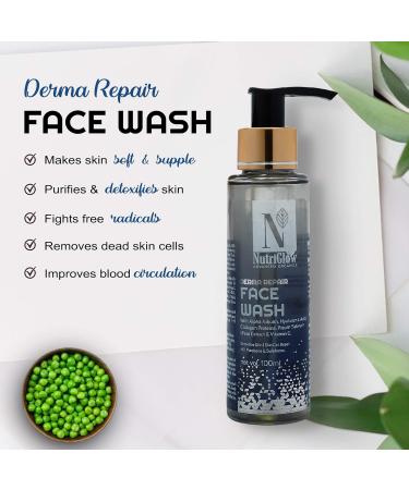 NutriGlow Advanced Organics Derma Repair Face Wash - Revitalize Brighten & Smooth Skin | 100ml Almond - Buy Online on GoSupps.com