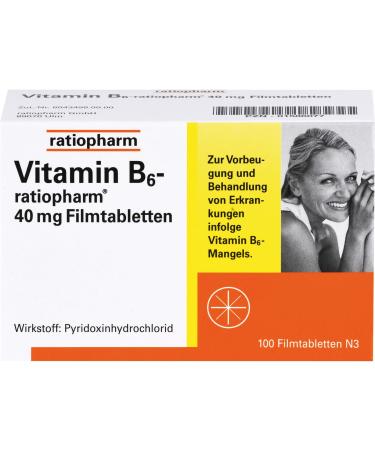 Vitamin B6 ratiopharm 40 mg film-coated tablets 100 pcs