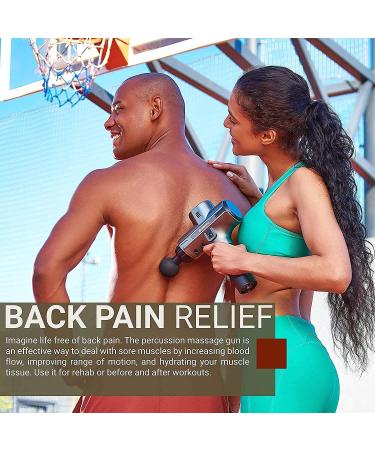 Deep Tissue Percussion Massager Gun for Athletes - 20 Speeds Power Motor Gray - 8 Massage Heads - Relieve Back, Neck, and Body Pain with Percussive Massage Technology - Buy Online on GoSupps.com