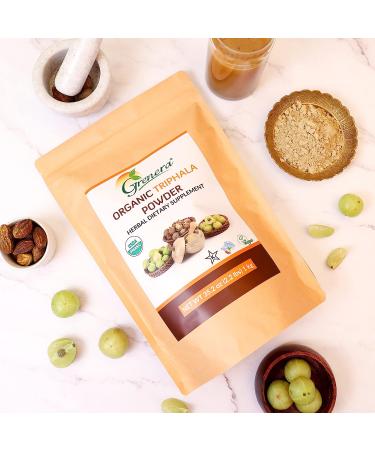 Grenera Organic Triphala Powder 2.2 lb - USDA Organic, Vegan, Kosher Certified | Amalaki, Bibhitaki & Haritaki Fruit Blend - Buy Online on GoSupps.com