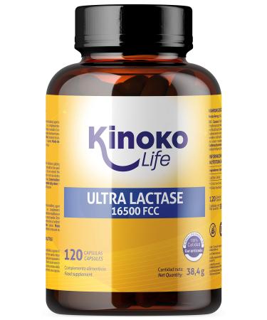 ULTRA LACTASE 16500 FCC 120 Capsules Fast Acting Better Absorption Than Lactase Tablets. For Lactose Intolerance. Premium Digestive Enzymes. VEGAN
