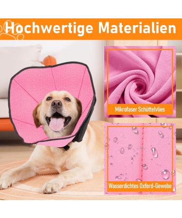 Soft Adjustable Dog Collar - Leak Protection Ruff Breathable Elizabethane Light Pink XL - Recyclable Neck Band for Pets - Buy Online on GoSupps.com