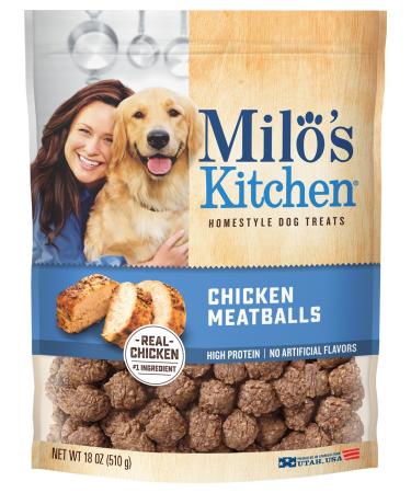 Milo's Kitchen Homestyle Dog Treats Made with Real Meat Chicken Meatballs 18 Ounce (Pack of 1)