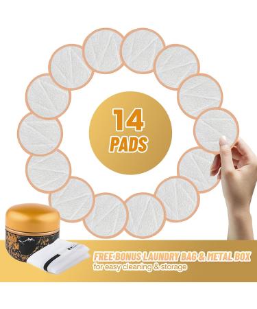 Veemos Reusable Cotton Pads - 14 Double-Sided Makeup Remover Pads with Washable Bag & Storage Box | Eco-Friendly Bamboo Cotton (Beige) - Buy Online on GoSupps.com