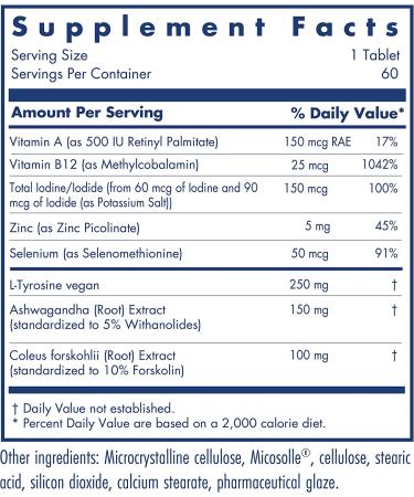 Allergy Research Group Thyroid Nutrition with Iodoral â€“ 60 Vegetarian Tablets for Optimal Health - Buy Online on GoSupps.com