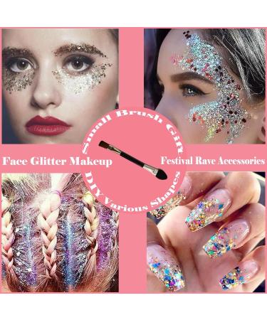 Body Face Chunky Glitter Gel Pink White & Silver Sparkles for Concerts Festivals & Raves | 150ml Mermaid Glitter Makeup - Buy Online on GoSupps.com