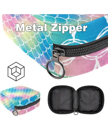 Large Mermaid Scales Storage Bags for Women's Bandages - Multi-Color Zipper Pockets for Menstrual Cups & Period Inserts - Buy Online on GoSupps.com