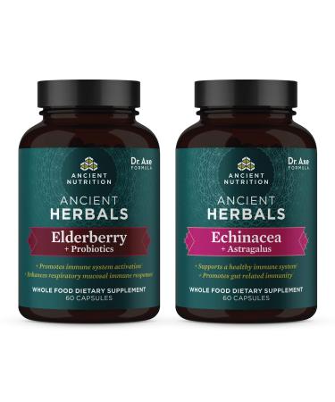 Dr. Axe / Ancient Nutrition Ancient Herbals Elderberry + Probiotics 60 Capsules