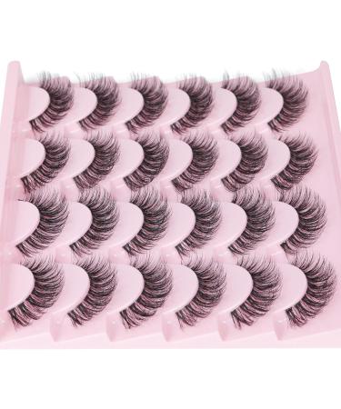 Goddvenus False Eyelashes D Curl Russian Strip Lashes Pack 3D Natural Cat Eye Lashes Wispy Fake Eyelashes Premium False Lashes Thin Cotton Band Fake Lashes 12 Pairs D curl wispy - Buy Online on GoSupps.com