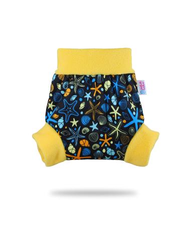 Petit Lulu Pull Up Cloth Nappy Wrap | Size M | Washable Diaper Wrap | Reusable Cloth Nappies | Made in Europe (Ocean Treasures)