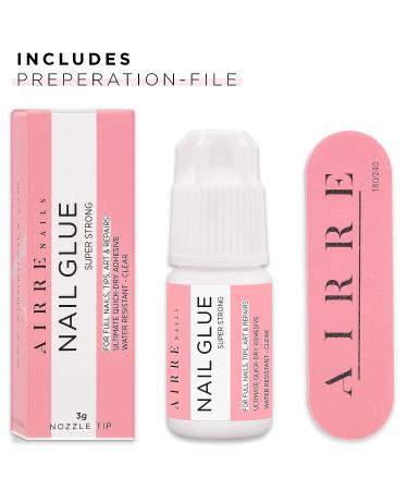 AIRRE Precision Tip Nail Glue (3ml) for Acrylic, Press-On & Fake Nails | Extra Strong Nail Bond, Fix Broken Nails, Nail Repair Gel - Buy Online on GoSupps.com