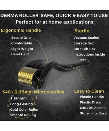 Nikka Notto QMD Derma Roller for Hair Growth & Beard Growth - 0.25mm Facial Skin Care for Women & Men - Banish Scars, Dermaroller Gold - Buy Online on GoSupps.com