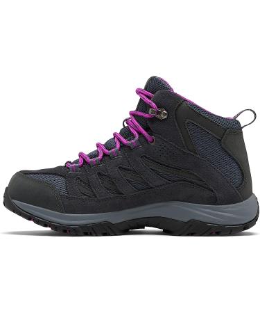 Columbia Women's Crestwood Mid Waterproof Wide Hiking Boot Shoe 7.5 - Graphite/Bright Plum - Buy Online on GoSupps.com