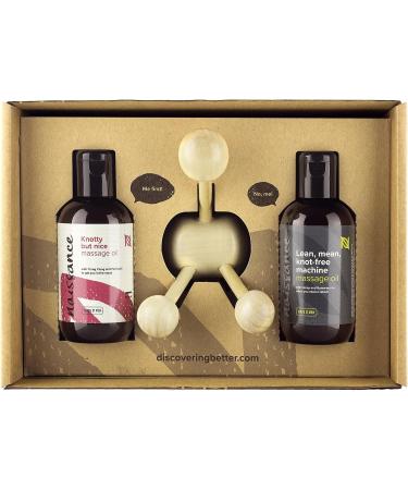 Naissance His & Hers Lovin Massage Oil Gift Set - Sensual Warming Body Oil & Wooden Massage Tools for Couples - Relaxation & Skin Care - Buy Online on GoSupps.com