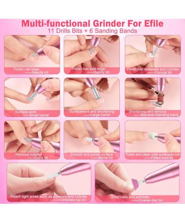 NailGIRLS Rechargeable Cordless Nail Drill Machine - 35000RPM Electric File for Acrylic Gel Nails - Efile Manicure Pedicure Tool - Pink - Buy Online on GoSupps.com