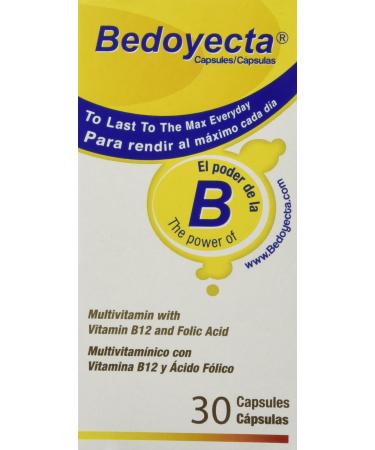Bedoyecta Multivitamin Contains Iron  Folic Acid  Vitamin C  B1  B2  B9  and B12  30 Count 30 Count (Pack of 1)