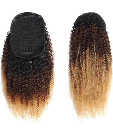 Ponytail Extensions 10-20" Drawstring Ponytail Extensions Kinky Curly Ponytail Hairpiece Ombre Human Hair Ponytail Clip In Afro Curly Remy Hair Pony Tail for Women for Women (Size : 18inches) - Buy Online on GoSupps.com