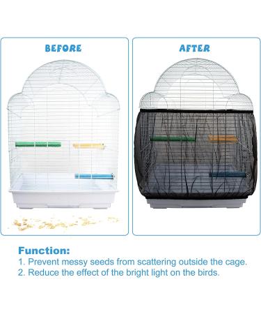GAGILAND Bird Cage Seed Catcher Mesh Cover for Parrot Cage - Size L (52-77) | Seeds Guard Netting & Skirt - Buy Online on GoSupps.com