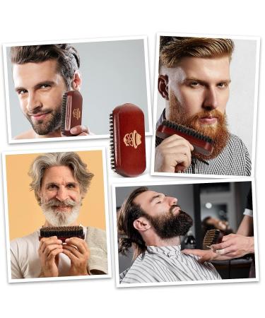 100% Boar Bristle Beard Brush with Black Walnut Wood Comb - Facial Hair Grooming Mustache and Shaving Tool - Buy Online on GoSupps.com
