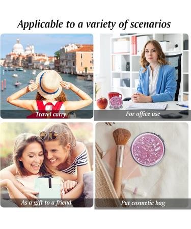 JIABEIUS Compact Mirror Magnifier - Quicksand Pink | Portable Folding Mirror for Purses - Buy Online on GoSupps.com