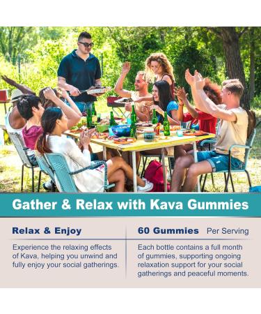 2Pack Kava Kava Gummies, Sugar Free Calm Gummies w/Rhodiola Rosea, Ashwagandha, L-Theanine, GABA, Melatonin-Free Kava Blend for Relaxation, Calm and Focus - Alternative to Kava Powder Capsules, Vegan 60 Count (Pack of 2) - Buy Online on GoSupps.com