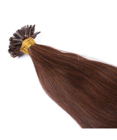 Keratin Bonding #4 Chocolate Brown Hair Extensions - 60cm 50 Strands 1g - 100% Remy Real Hair U-Tip Extensions by Novon Hair Extensions - Buy Online on GoSupps.com