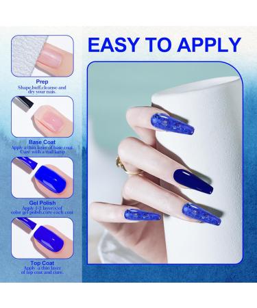 6 Colors Blue Purple Series Gel Nail Polish Kit-Glitter Sparkle Purple Diamond Blue Navy Blue Sapphire Blue- Soak-Off UV/LED Nail Polish Gel for Home Salon DIY Nail Art 5ML - Buy Online on GoSupps.com