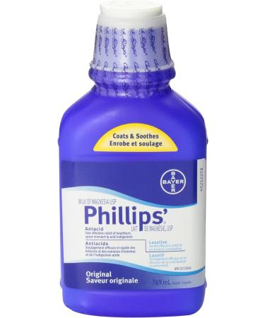 Phillips' Milk of Magnesia Liquid 769ml - Fast-Acting Relief for Indigestion and Constipation - Buy Online on GoSupps.com